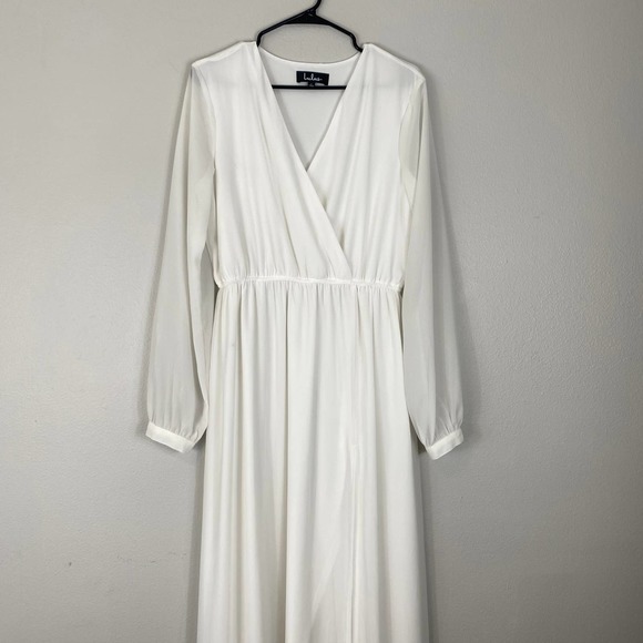 Lulu's Wondrous Water Lilies White Maxi Dress Size Large - Picture 4 of 14